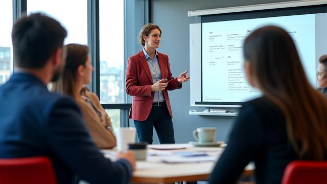 Formateur aidant une équipe de vente