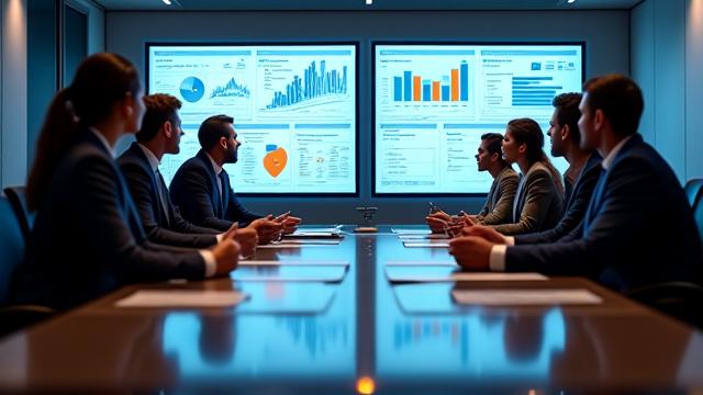 Personnes autour d'une table avec des graphiques de planification